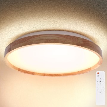 Brilagi - LED-dimmbare Deckenleuchte ALSON LED/72W/230V 3000-6500K Eiche, Durchmesser 78 cm + Fernbedienung