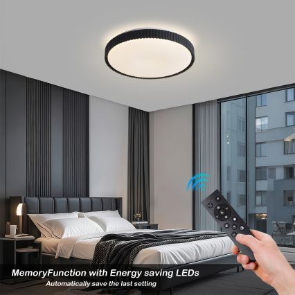 Brilagi - LED-dimmbare Deckenleuchte CORVO LED/72W/230V 3000-6000K schwarz Ø 50 cm + Fernbedienung