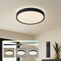 Brilagi - LED-dimmbare Deckenleuchte CORVO LED/54W/230V 3000-6000K schwarz Ø 40 cm + Fernbedienung