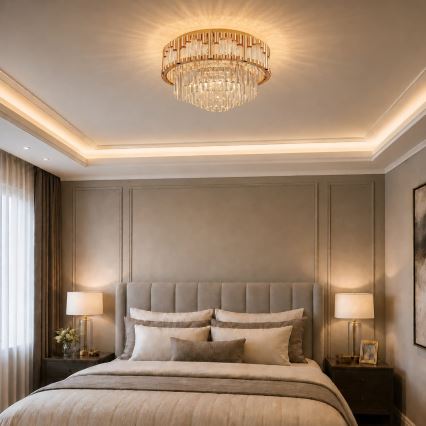 BRILAGI - Dimmbare LED-Deckenleuchte CROWN LED/41W/230V 3000-6000K Ø 48 cm gold + Fernbedienung