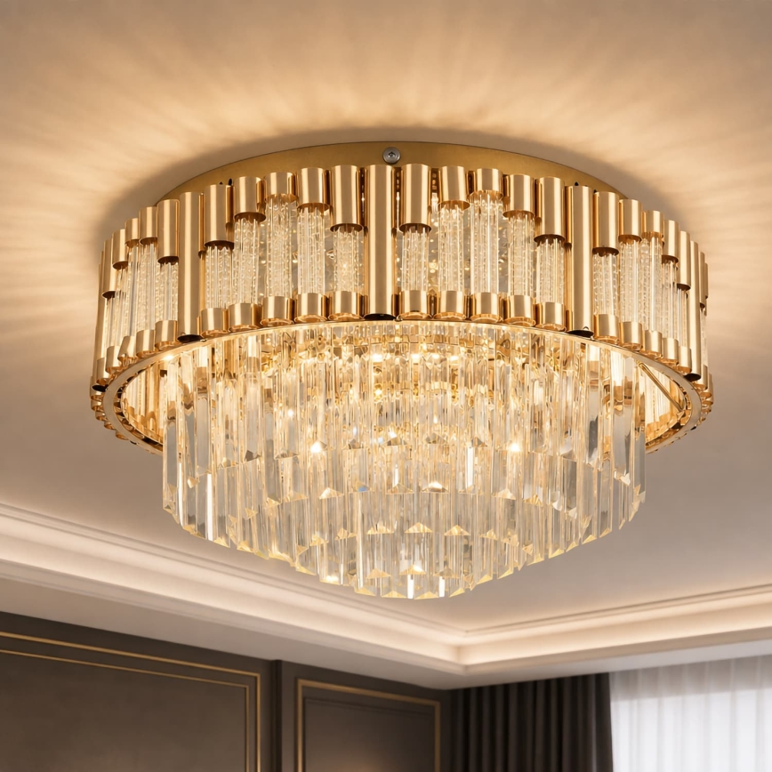 BRILAGI - Dimmbare LED-Deckenleuchte CROWN LED/41W/230V 3000-6000K Ø 48 cm gold + Fernbedienung
