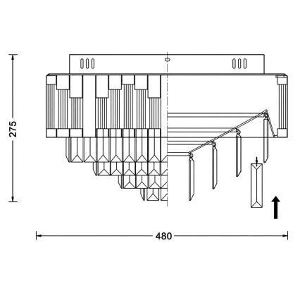 BRILAGI - Dimmbare LED-Deckenleuchte CROWN LED/41W/230V 3000-6000K Ø 48 cm gold + Fernbedienung