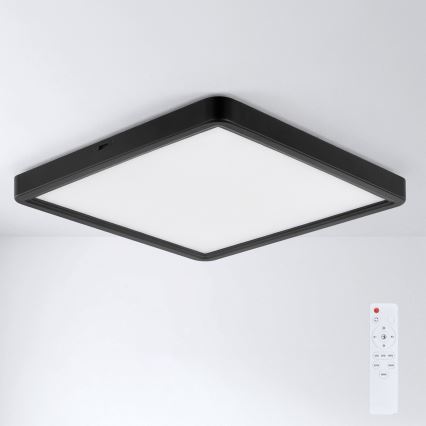 Brilagi - LED-dimmbare Deckenleuchte ESTELA SQUARE LED/36W/230V 3000-6500K 31x31 cm schwarz + Fernbedienung