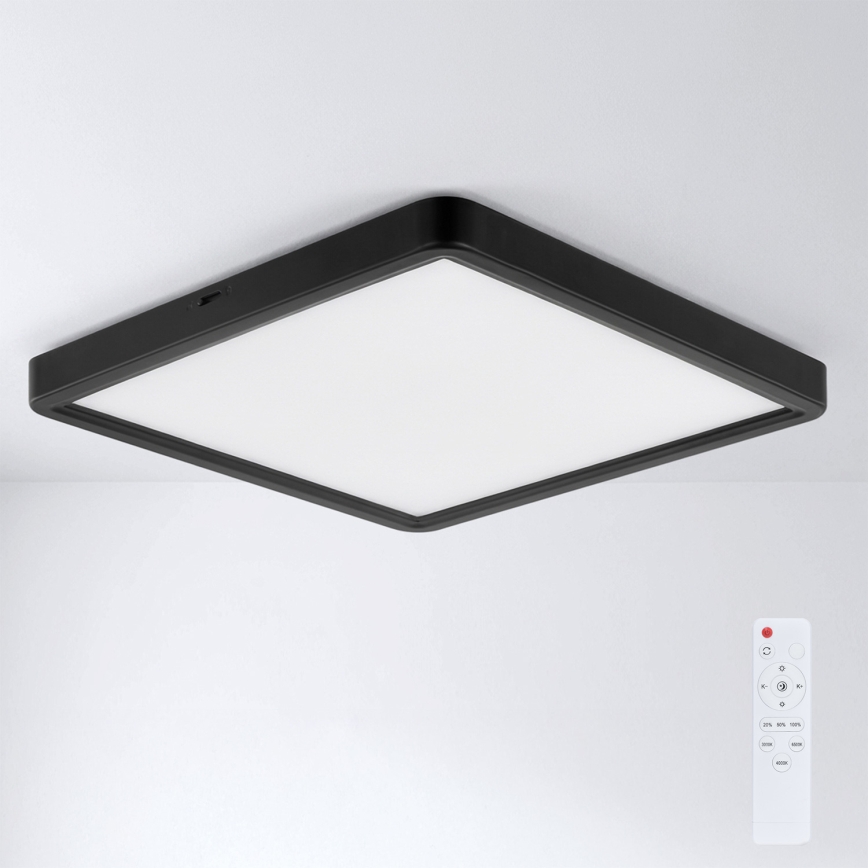 Brilagi - LED-dimmbare Deckenleuchte ESTELA SQUARE LED/36W/230V 3000-6500K 31x31 cm schwarz + Fernbedienung