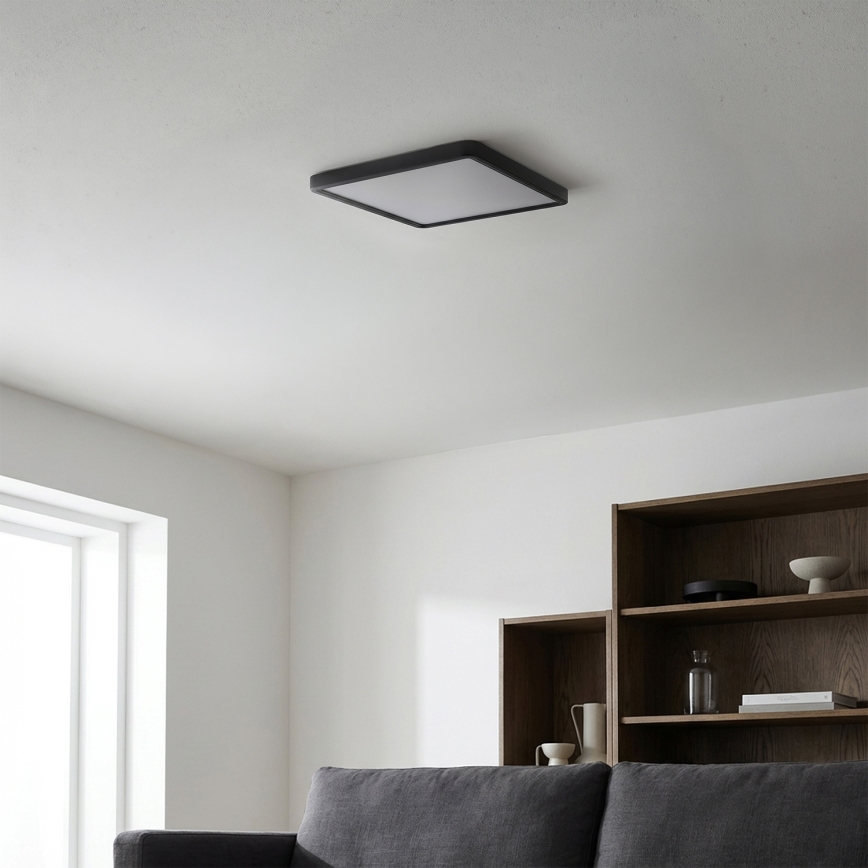 Brilagi - LED-dimmbare Deckenleuchte ESTELA SQUARE LED/36W/230V 3000-6500K 31x31 cm schwarz + Fernbedienung