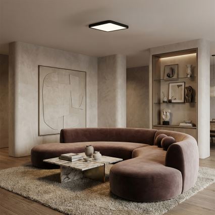 Brilagi - LED-dimmbare Deckenleuchte ESTELA SQUARE LED/36W/230V 3000-6500K 31x31 cm schwarz + Fernbedienung