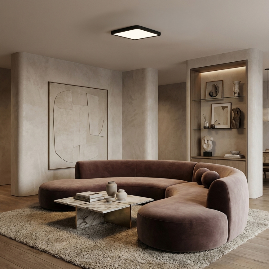 Brilagi - LED-dimmbare Deckenleuchte ESTELA SQUARE LED/36W/230V 3000-6500K 31x31 cm schwarz + Fernbedienung