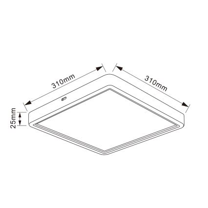Brilagi - LED-dimmbare Deckenleuchte ESTELA SQUARE LED/36W/230V 3000-6500K 31x31 cm schwarz + Fernbedienung