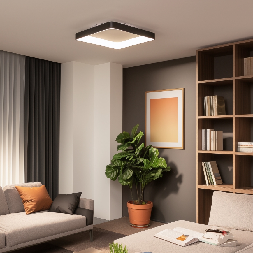 Brilagi - LED-dimmbare Deckenleuchte FALCON II LED/125W/230V 3000-6500K 60x60 cm schwarz + Fernbedienung