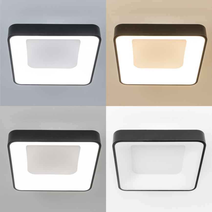 Brilagi - dimmbare LED-Deckenleuchte FALCON II LED/80W/230V 3000-6500K 40x40 cm schwarz + Fernbedienung