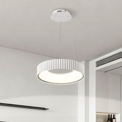 BRILAGI - LED-dimmbare Hängeleuchte mit Kabelaufhängung FALCON MODERN LED/30W/230V 3000–6000K Ø 40 cm weiß + Fernbedienung