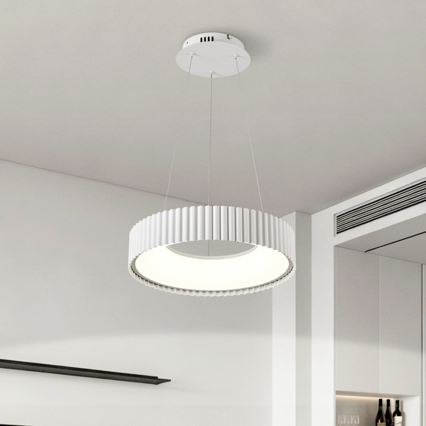 BRILAGI - LED-dimmbare Hängeleuchte mit Kabelaufhängung FALCON MODERN LED/30W/230V 3000–6000K Ø 40 cm weiß + Fernbedienung
