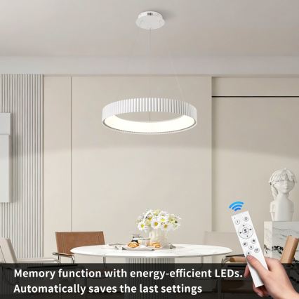 BRILAGI - dimmbare LED-Pendelleuchte an Kabel FALCON MODERN LED/54W/230V 3000-6000K Ø 60 cm weiß + Fernbedienung