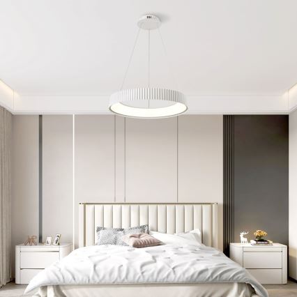 BRILAGI - dimmbare LED-Pendelleuchte an Kabel FALCON MODERN LED/54W/230V 3000-6000K Ø 60 cm weiß + Fernbedienung