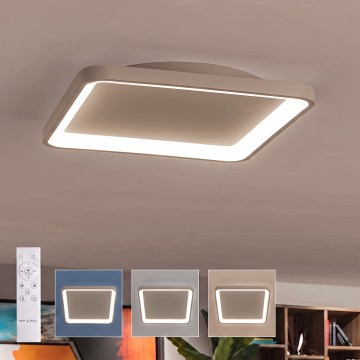 BRILAGI - LED-dimmbare Deckenleuchte FALCON SLIM LED/50W/230V 3000-6500K 50x50 cm beige + Fernbedienung