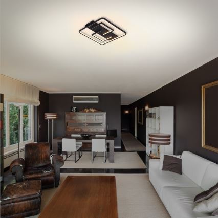 Brilagi - dimmbare LED-Deckenleuchte FLARE LED/34W/230V 3000-6000K 48x48 cm schwarz + Fernbedienung