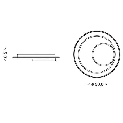 BRILAGI - dimmbare LED-Deckenleuchte FLARE LED/70W/230V 3000-6000K Ø 50 cm weiß/schwarz + Fernbedienung