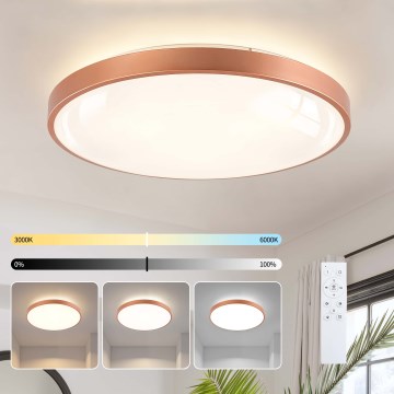 BRILAGI - LED-dimmbare Deckenleuchte GLASS POOL DOUBLE LED/80W/230V Ø 60 cm kupferfarben + Fernbedienung
