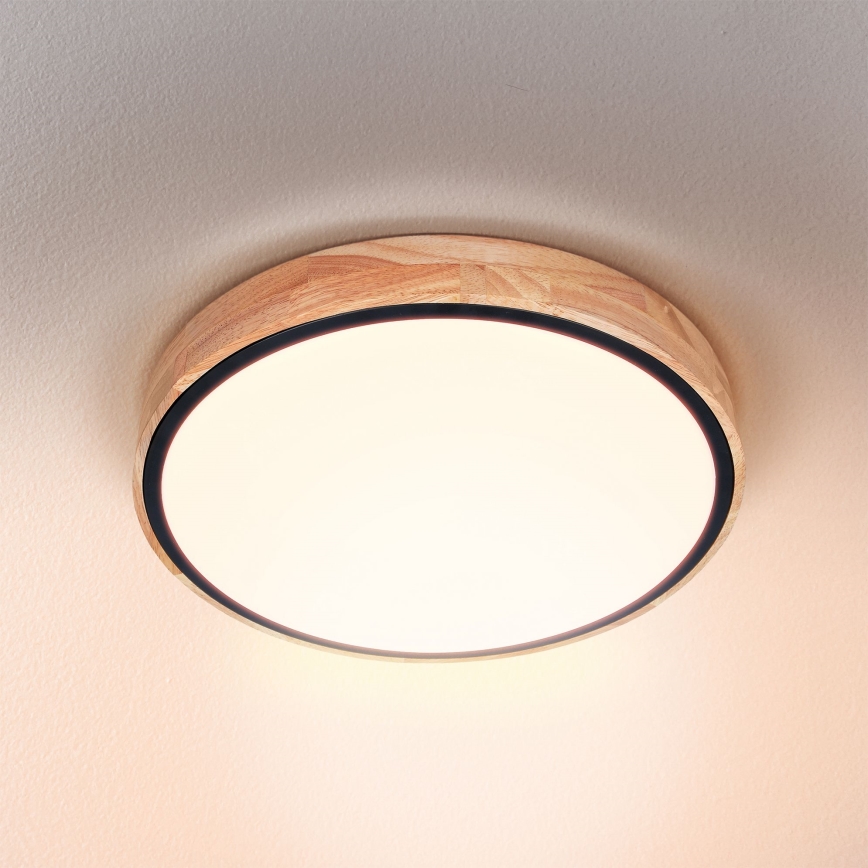 Brilagi - dimmbare LED-Deckenleuchte GLORIA LED/48W/230V 3000-6500K Eiche Ø 40 cm + Fernbedienung