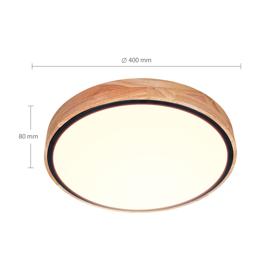Brilagi - dimmbare LED-Deckenleuchte GLORIA LED/48W/230V 3000-6500K Eiche Ø 40 cm + Fernbedienung