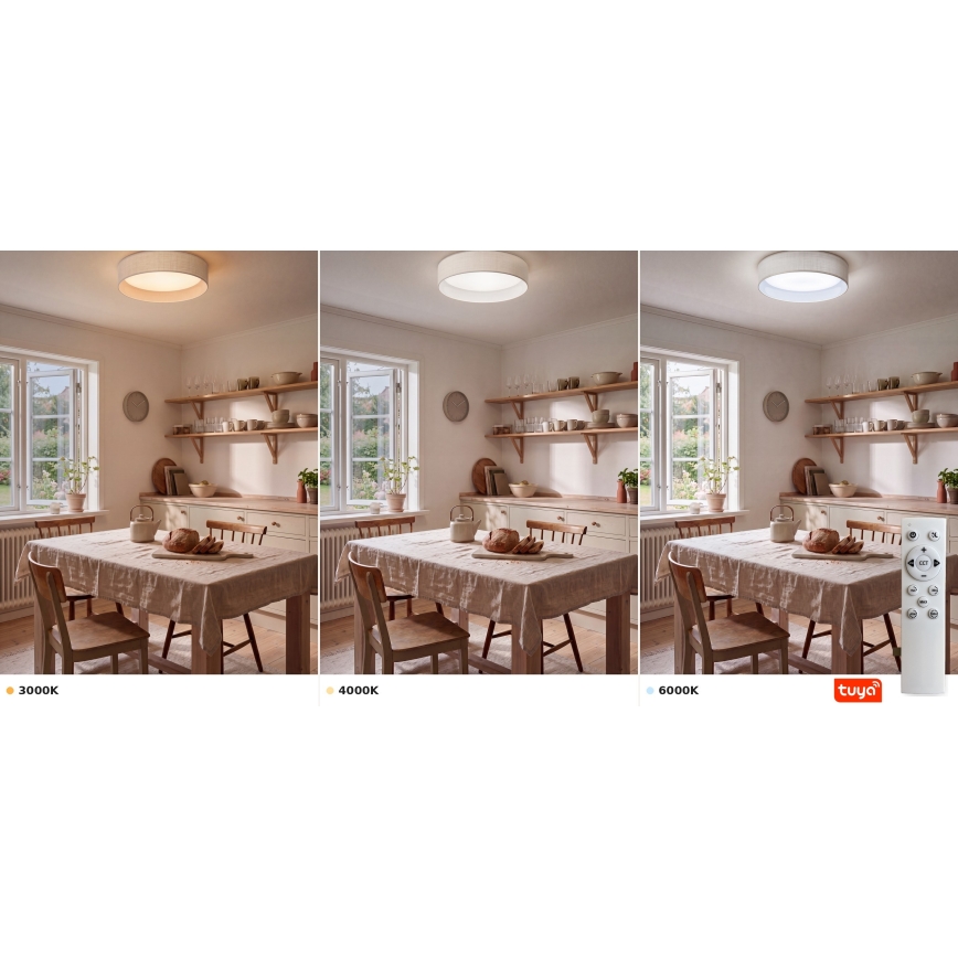 Brilagi - LED dimmbare Deckenleuchte VELVET SMARTIX STARS LED/36W/230V 3000–6000 K Ø 55 cm weiß Wi-Fi Tuya Beacon + Fernbedienung