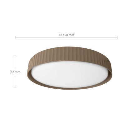Brilagi - LED-dimmbare Deckenleuchte LUCIA LED/60W/230V 3000-6500K Ø 59 cm braun + Fernbedienung