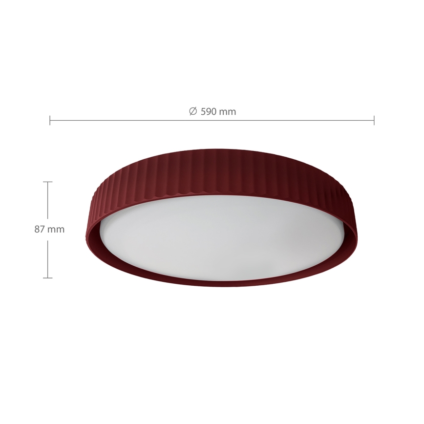 Brilagi - dimmbare LED-Deckenleuchte LUCIA LED/60W/230V 3000-6500K Ø 59 cm rot + Fernbedienung