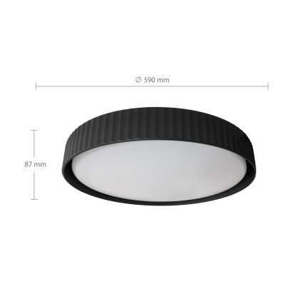 Brilagi - dimmbare LED-Deckenleuchte LUCIA LED/60W/230V 3000–6500K Ø 59 cm schwarz + Fernbedienung