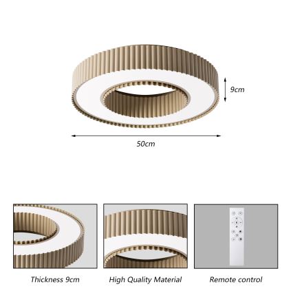 Brilagi - LED dimmbare Deckenleuchte LUMIX LED/48W/230V 3000-6000K beige Ø 50 cm + Fernbedienung