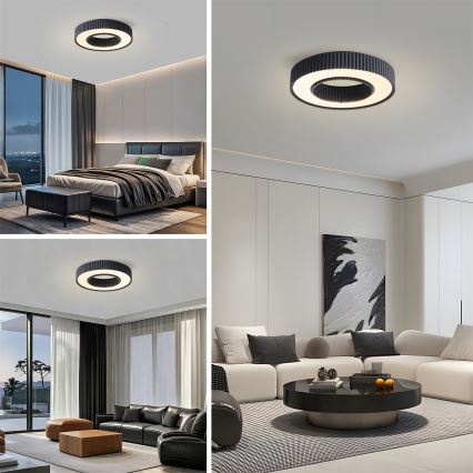 Brilagi - Dimmbare LED-Deckenleuchte LUMIX LED/48W/230V 3000–6000 K schwarz Ø 50 cm + Fernbedienung