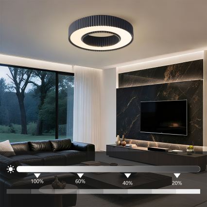 Brilagi - Dimmbare LED-Deckenleuchte LUMIX LED/48W/230V 3000–6000 K schwarz Ø 50 cm + Fernbedienung
