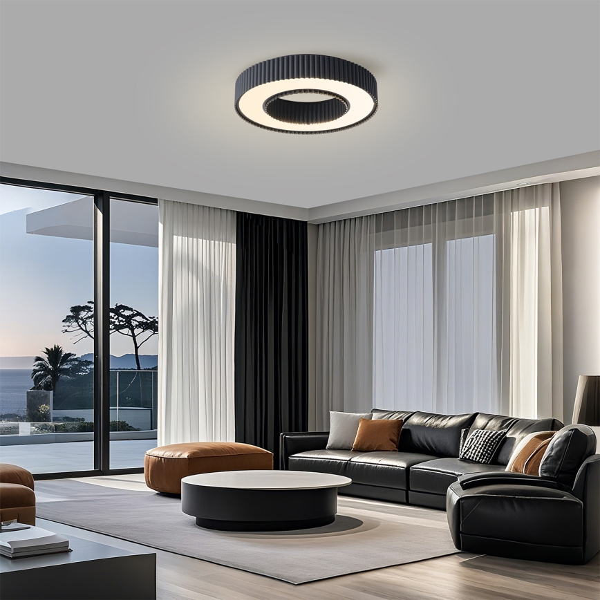 Brilagi - Dimmbare LED-Deckenleuchte LUMIX LED/48W/230V 3000–6000 K schwarz Ø 50 cm + Fernbedienung