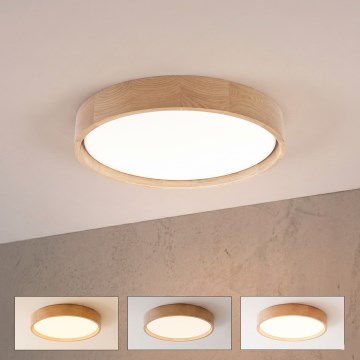 Brilagi - LED-dimmbare Deckenleuchte MANAROLA REMOTE LED/24W/230V 3000-6500K Ø 41 cm Eiche + Fernbedienung