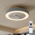 Brilagi - LED-dimmbare Deckenleuchte mit Ventilator LED/38W/230V 3000-6500K 3000-6500K Ø 50 cm grau + Fernbedienung