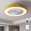 Brilagi - LED-dimmbare Deckenleuchte mit Ventilator LED/38W/230V 3000-6500K Ø 50 cm Gold/Eiche + Fernbedienung