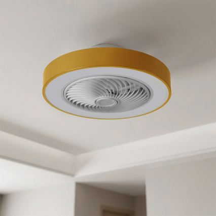 Brilagi - LED-dimmbare Deckenleuchte mit Ventilator LED/38W/230V 3000-6500K Ø 50 cm gold + Fernbedienung