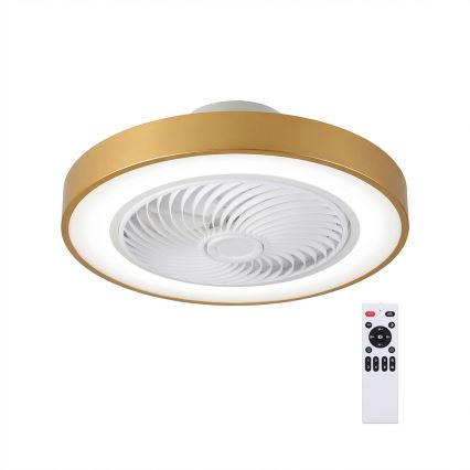Brilagi - LED-dimmbare Deckenleuchte mit Ventilator LED/38W/230V 3000-6500K Ø 50 cm gold + Fernbedienung