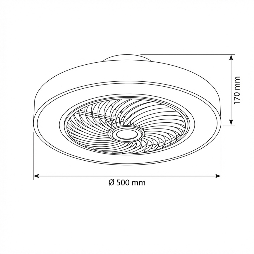 Brilagi - LED-dimmbare Deckenleuchte mit Ventilator LED/38W/230V 3000-6500K Ø 50 cm gold + Fernbedienung