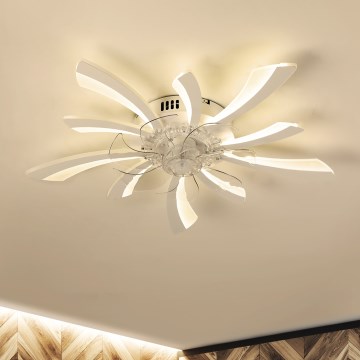 Brilagi - LED dimmbare Deckenleuchte mit Ventilator LED/50W/230V 3000-6500K Weiß + Fernbedienung
