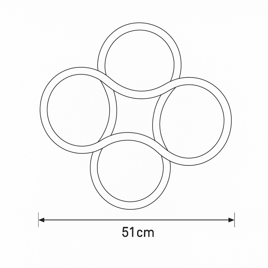 Brilagi - ORELLI LED-Deckenleuchte, dimmbar, 53 W / 230 V, Ø 51 cm, 3000–6000 K, mit Fernbedienung