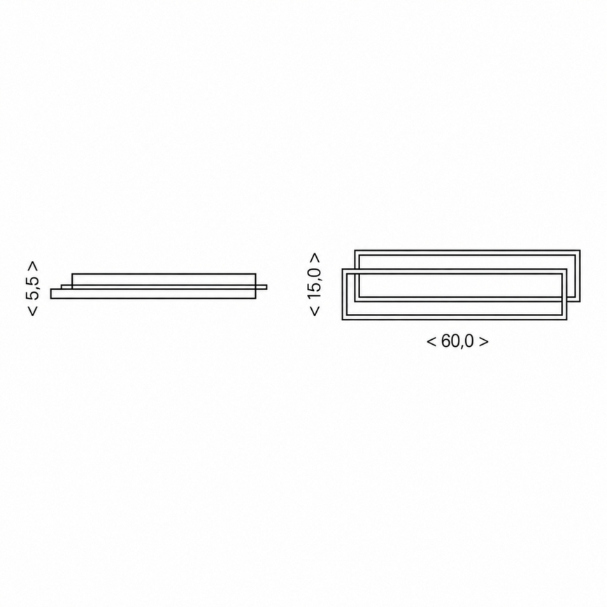 BRILAGI - LED dimmbare Deckenleuchte OUTLINE LED/66W/230V 3000-6000K 15x60 cm weiß/schwarz + Fernbedienung