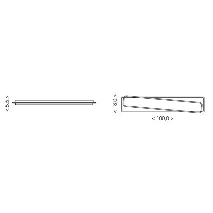 Brilagi - Dimmbare LED-Deckenleuchte OUTLINE LED/90W/230V 3000-6000K 18x100 cm weiß/schwarz + Fernbedienung
