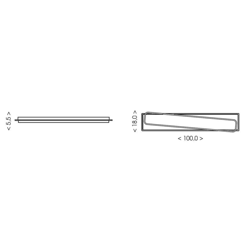 Brilagi - Dimmbare LED-Deckenleuchte OUTLINE LED/90W/230V 3000-6000K 18x100 cm weiß/schwarz + Fernbedienung