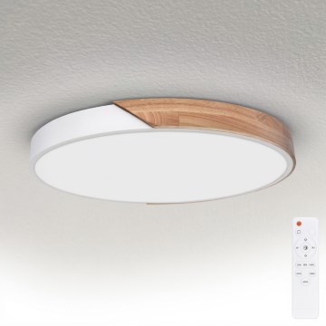 Brilagi - LED-dimmbare Deckenleuchte PILANA LED/60W/230V 3000-6500K Eiche/Weiß Ø 60 cm + Fernbedienung
