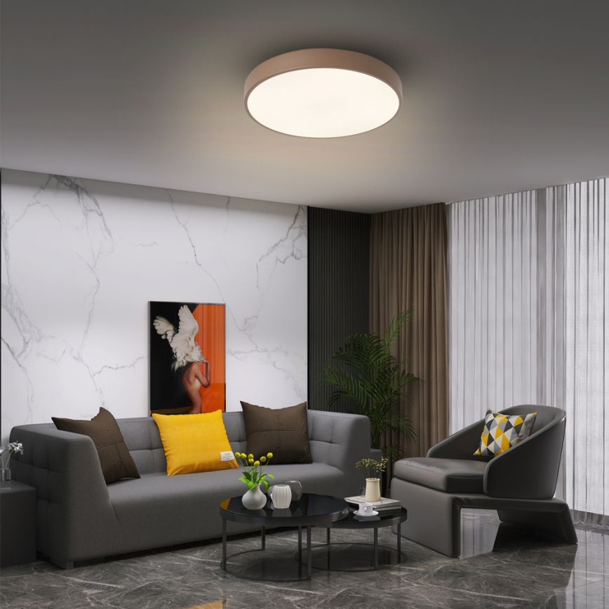 Brilagi - Dimmbare LED-Deckenleuchte POOL LED/36W/230V 3000-6000K Ø 30 cm Braun + Fernbedienung