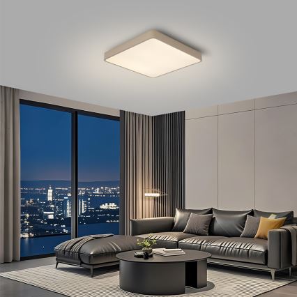 Brilagi - dimmbare LED-Deckenleuchte POOL LED/36W/230V 3000-6000K 40x40 cm beige + Fernbedienung