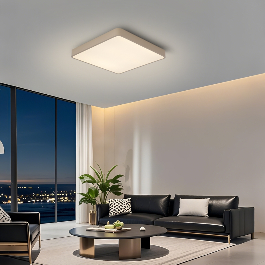 Brilagi - dimmbare LED-Deckenleuchte POOL LED/36W/230V 3000-6000K 40x40 cm beige + Fernbedienung