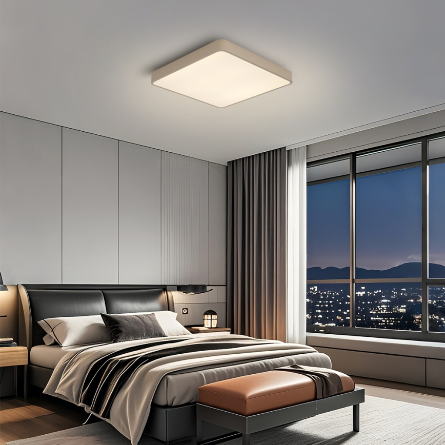 Brilagi - dimmbare LED-Deckenleuchte POOL LED/36W/230V 3000-6000K 40x40 cm beige + Fernbedienung