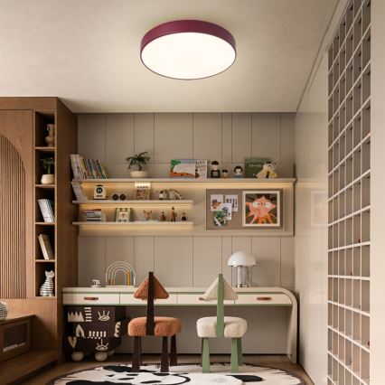 Brilagi - dimmbare LED-Deckenleuchte POOL LED/48W/230V 3000-6000K Ø 40 cm burgunderrot + Fernbedienung