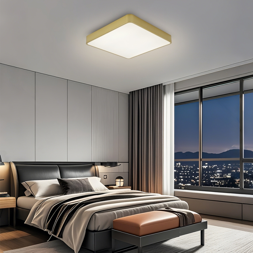 Brilagi - Dimmbare LED-Deckenleuchte POOL LED/48W/230V 3000-6000K 50x50 cm goldfarben + Fernbedienung